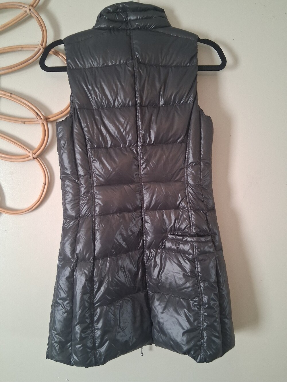 coatology New York Long Down Puffer Black Vest Size S - Picture 8 of 11
